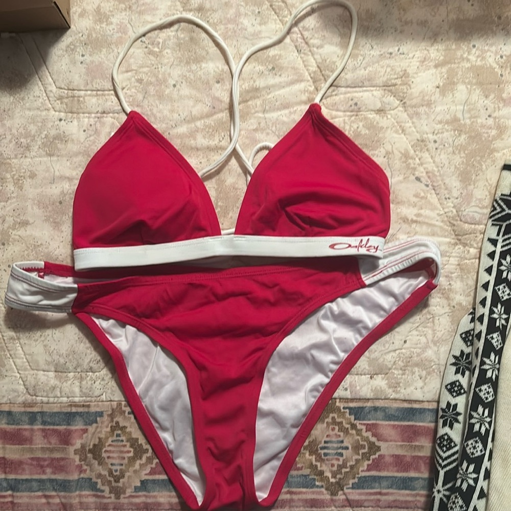 Oakley Red and White Women's Bikini Set